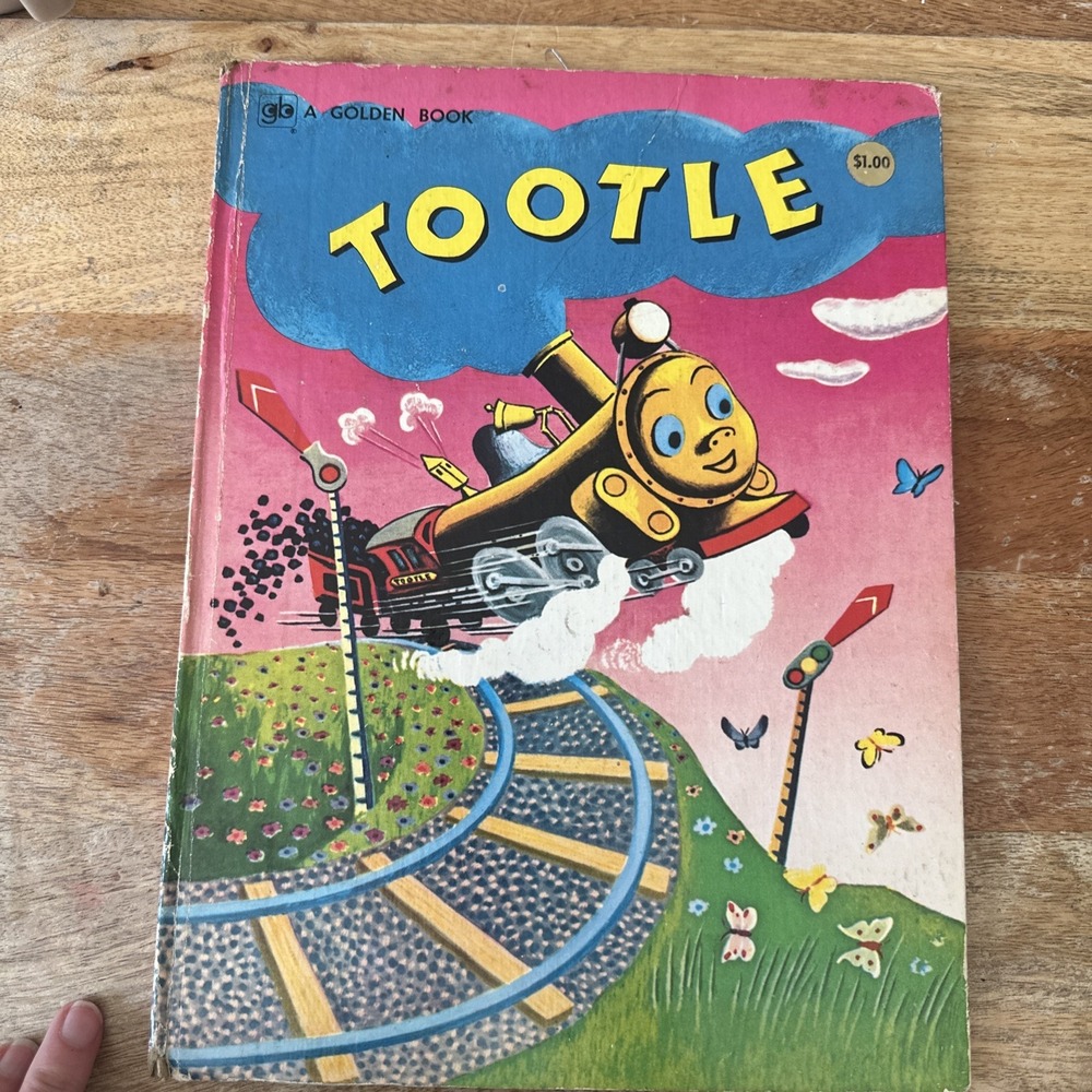 Vintage 1945 Golden Book TOOTLE train wt RARE Large 1st edition Acceptable-